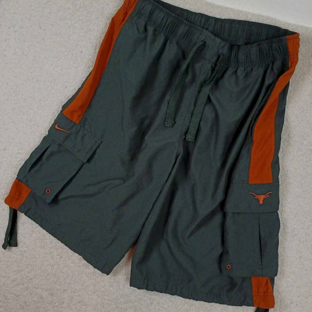 Nike Cargo Shorts Mens L 35X10 Gray Texas Longhorns NCAA Basketball Gym Training